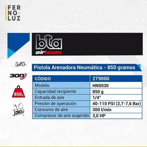 Pistola Arenadora Neumatica Gravedad Bta Profesional 279000