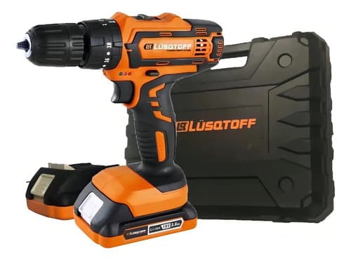 Taladro Percutor Atornillador Inalámbrico De 10mm Lüsqtoff Color Naranja