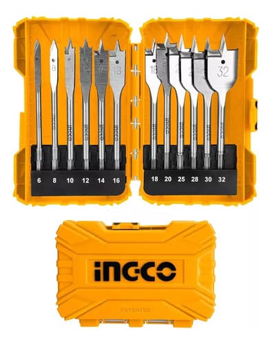 Juego 12 Mecha Chatas Akdl1201 Para Madera Ingco. Hnt