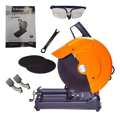 Sierra Cortadora Sensitiva Kit Hierro 355mm Metal Lusqtoff Frecuencia 50 Mhz Naranja