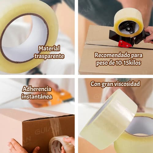 Cinta De Embalaje Guian Transparente De 4.8 Cm X 150 M  Pack De 6