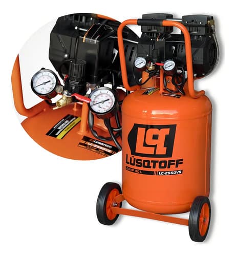Compresor De Aire Vertical Lusqtoff 50 Litros Lc-2550vs Color Naranja Fase Eléctrica Monofásica Frecuencia 50 Hz