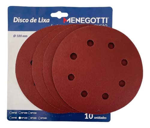 Kit Con 10 Lijas Granulometría 120 180mm C/embalaje Menegotti