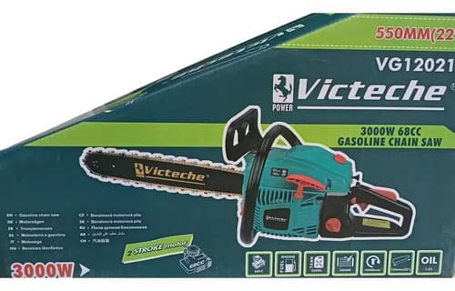 Motosierra A Nafta 68cc Victeche 3000w Espada 22'' Vg12021 Turquesa