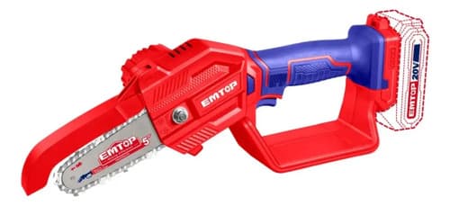 Mini Motosierra Inalámbrica 5  Emtop Rojo Sin Batería