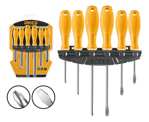 Juego 6pcs (eco) Amarillo Destornilladores Ingco Hksd0658