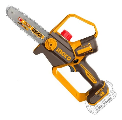 Motosierra Compacta Mano Ingco 20v 8 Pulgadas Sin Baterias Amarillo