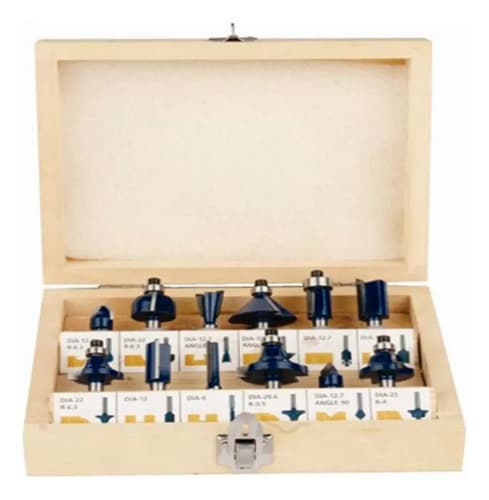 Set De Brocas Router Para Taladro Hoteche Con 12 Piezas