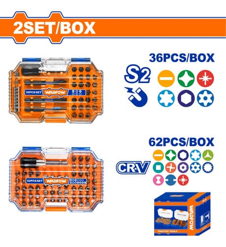 Kit X2 Set 1 X32 Puntas De Impacto S2 + 1 X62 Wadfow