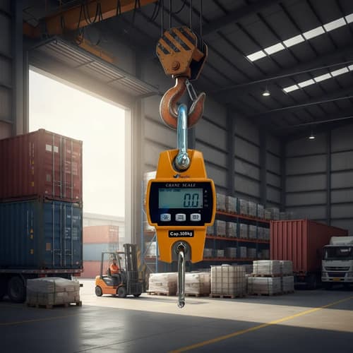 Balanza Electronica De Colgar 50 Gramos Hasta 300 Kg Hoteche Naranja Claro