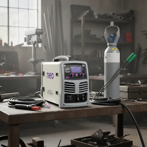 Soldadora Neo Combinada Mig Tig Mma 200a Con Tubo Argon Gris