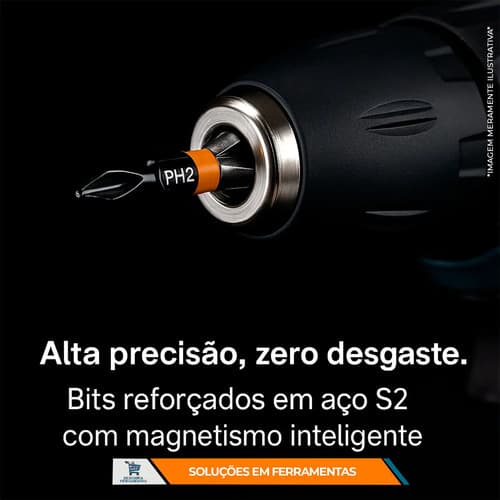 Juego De 30 Brocas Impact Bits De Ingco Con Funda
