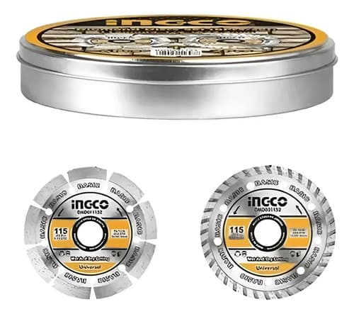 Set Lata X8 Discos 4½ Diamantados Ceramica Turbo Ingco Gris