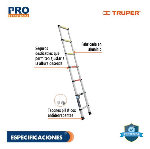 Escalera Telescópica 13 Peldaños Tipo Ii Truper 101904