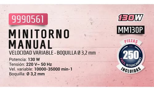 Minitorno Eléctrico 130w 250 Acc. Dowen Pagio Pink 9990561 50 130 W