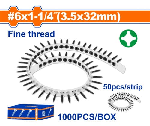 Tornillos Para Yeso En Blister 3,5x32mm Wadfow Wxs2513c