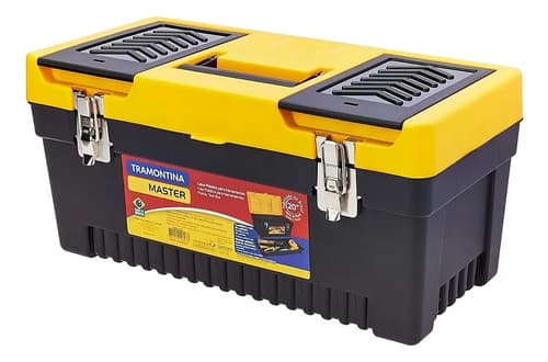 Caja De Herramientas Tramontina 43803020 De Plástico 24cm X 50.8cm X 24cm Negra Y Amarilla Negro/amarillo