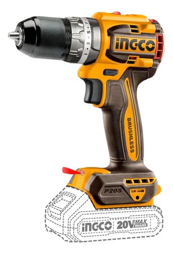 Taladro Atornillador Inalambrico 13mm Ingco Cdli20602 Color Amarillo