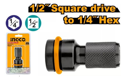 Llave De Impacto + Talad Percut 13mm+2bat +adapt +carg Ingco Naranja Claro