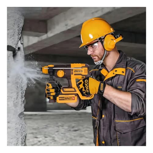 Combo Taladro Percutor 66nm + Rotomartillo + Amoladora Ingco Color Amarillo Frecuencia 20v