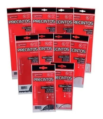 Precintos De Nailon Tacsa Negros 10 Cm X 2.5 Mm  Pack Por 100 Unidades Negro