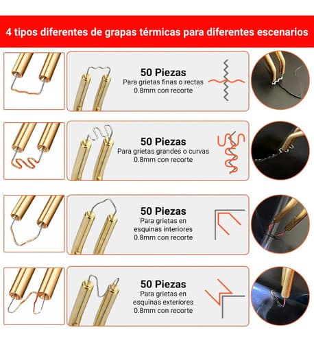 Soldadora De Plástico Con Mango Antideslizante + 200 Grapas Rojo