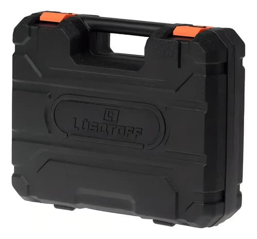 Taladro Atornillador Inalambrico Lusqtoff 2 Baterias 12v + Kit 32 Acc Naranja
