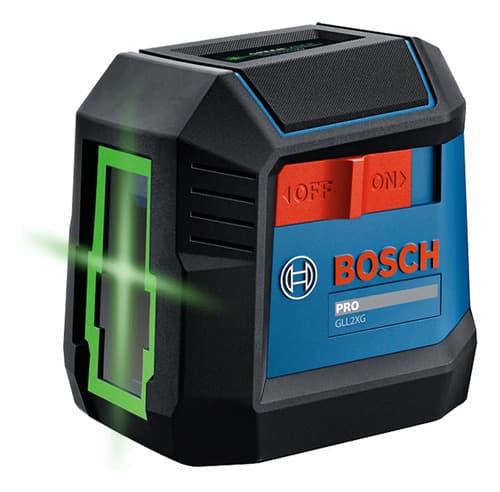 Láser Lineal Bosch Gll2xg Li Green Cross, Nivel 12 M, 2 Líneas, Batería Recargable Profesional Y Bolsa De Protección