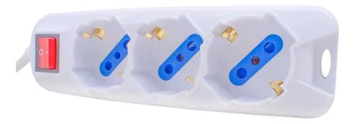 Alargue Led Life 3 Tomas Schuko 3m Con Llave Modelo Sl3503-3m Blanco