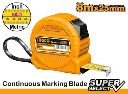 Flexometro 8mtsx25mm Mt/puLG Super Select Ingco Hsmt39825