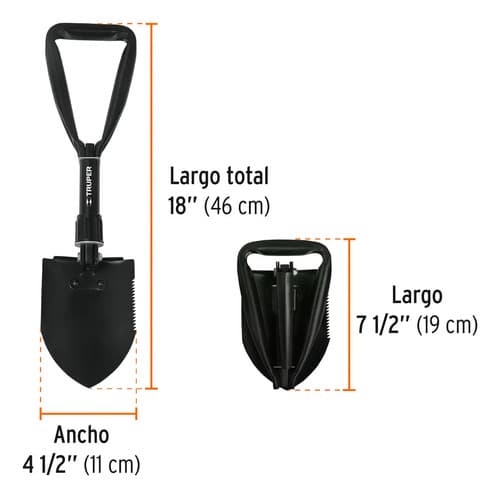 Pala Plegable 18'' Truper Ple-18 Color Negro Negro