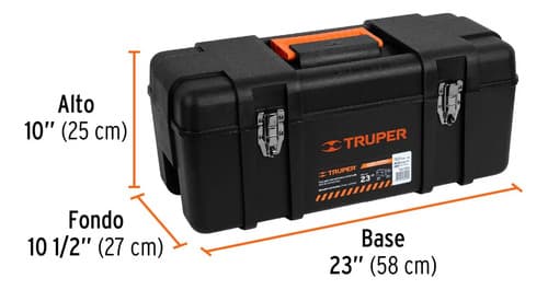 Caja Para Herramienta, Plástica De 23 , Industrial Truper Negro