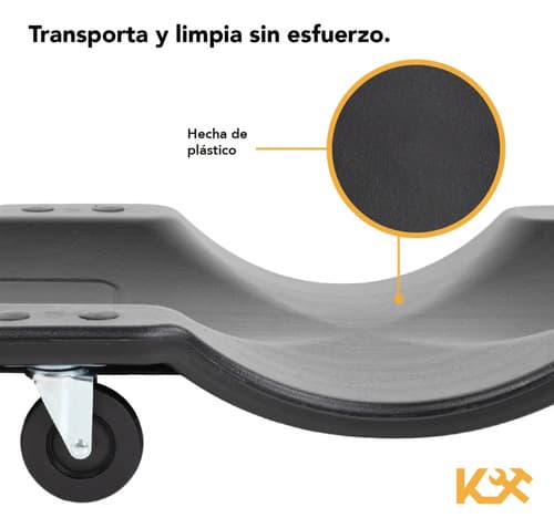 Camilla Deslizante Para Mecánico Kingsman De 40  Con 6 Ruedas Giratorias De Plástico Negro