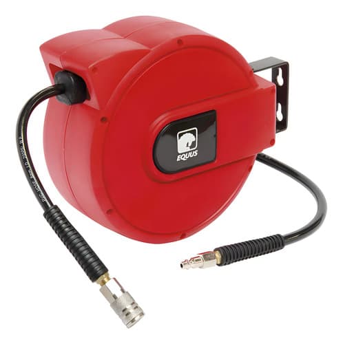 Manguera Con Carretel Retráctil Equus P/ Aire Comprimido 8m  Rojo