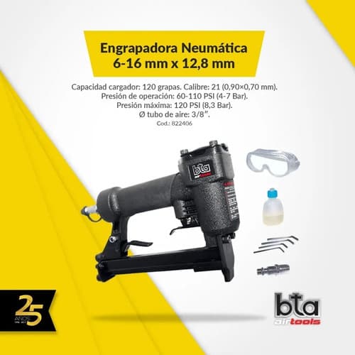 Engrampadora Neumatica Bta 80 12,8mm De 6 A 16mm 822406