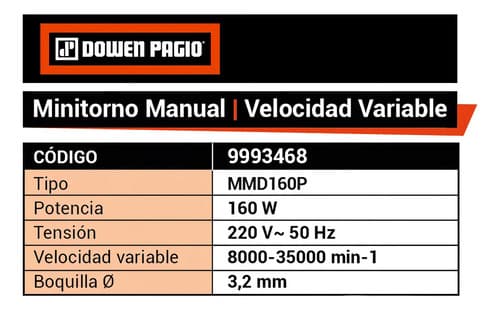 Minitorno Dowen Pagio Mmd160p 160w 50hz 50 Hz 160 W 50 Hz 160 W