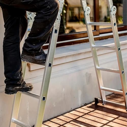 Escalera De Aluminio Multipropósito Garden Life 4x4 Plateado