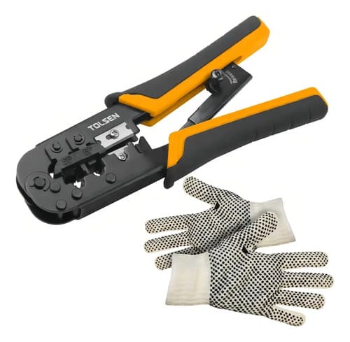 Pinza Corte Universal Tolsen Para Cables De Red Y Teléf Negro Con Naranja Y Gris