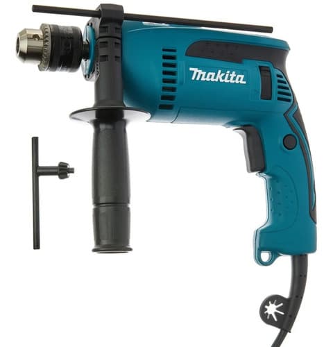 Taladro Percutor Atornillador Eléctrico De 13mm Makita Hp1640 760w + Accesorio Con Caja De Cartón Turquesa