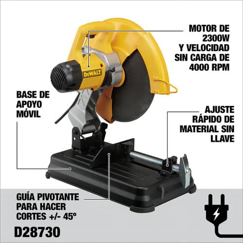 Sierra Cortadora Metal Dewalt D28730 2200w 14'' 3800rpm