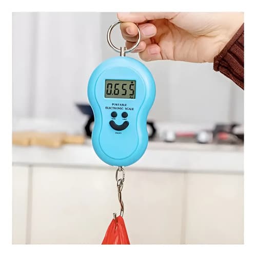 Balanza Digital Portátil De Mano Hasta 50 Kg. Valija Pesca Color Amarillo