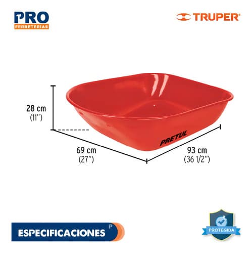 Carretilla Pretul Co-5r De Acero Con 80 L De Capacidad Rojo