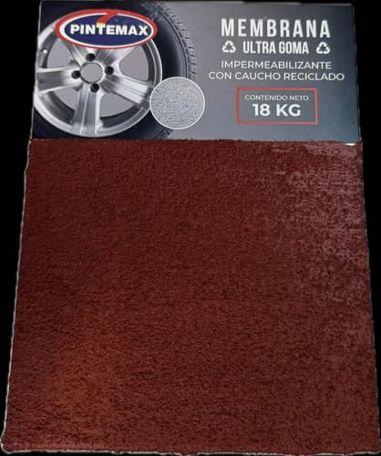 Membrana Impermeabilizante Con Goma De Caucho 18 Kg + 18 Kg. Acabado Mate Color Terracota