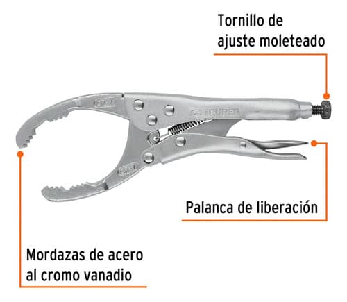 Alicate Grip Prof. 9'' Para Filtros De Aceite Boca U Truper