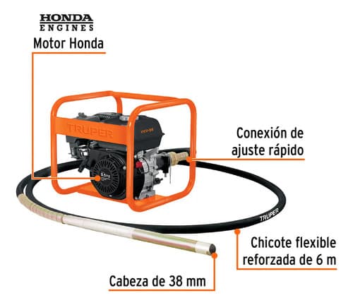 Vibrador Concreto Con Motor A Gasolina 55 Hp Truper 103237