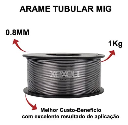 Rodillo Profesional De Alambre De Soldadura Sin Gas Mig 0,8 Mm, Punta Gris, Color Gris Phantom Gray