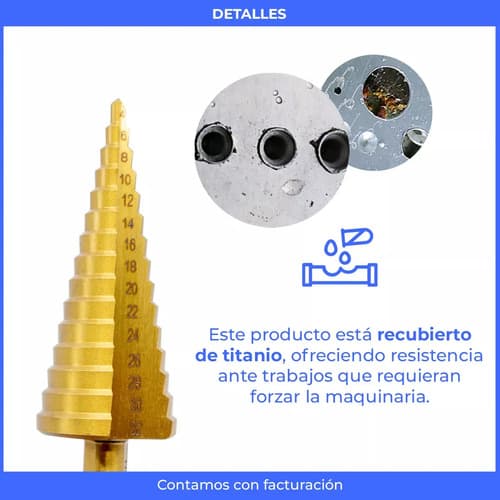 Brocas Escalonadas Baño Titanio 4-32 Mm Profesional