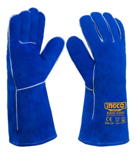 Guantes De Soldar Azul 14 PuLG 250c Ingco Hgvw03