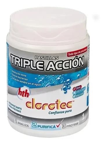 Pastillas Cloro Clorotec Triple Acción 1 Kg Alguicida Decantador