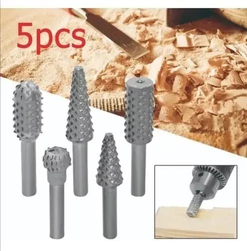 Kit Brocas Madera 1/4 5 Piezas Makawa Escofina Rotativa Mk-1024
